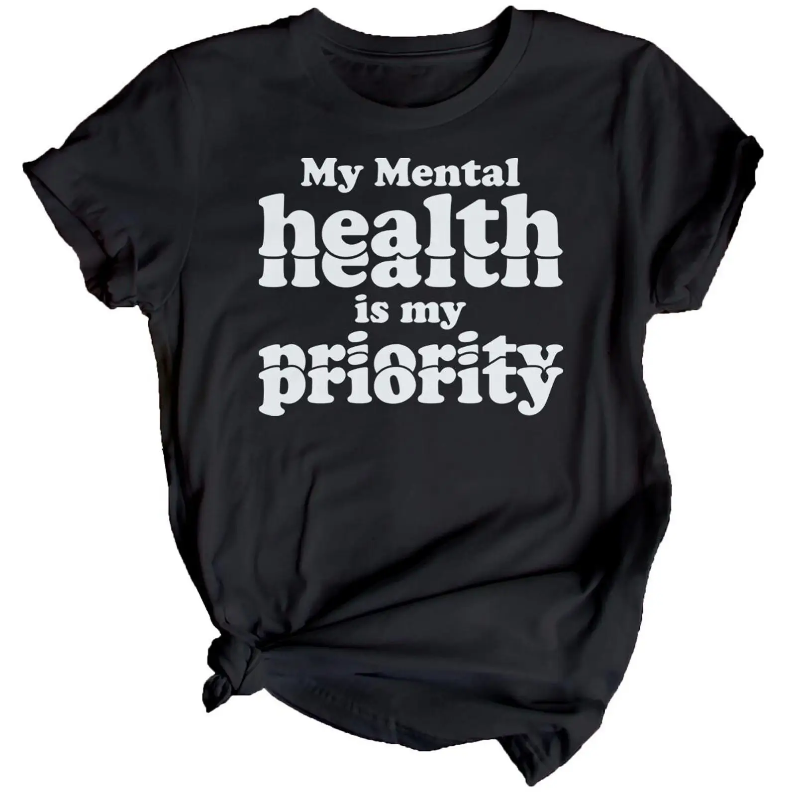 Health Wellness Mental Health - Женская футболка с ярким принтом на